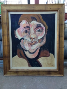 CUADROS COLECCION cuadro del pintor granados. original (no copia) retrato de francis bacon. firmado y titulado. oleo sobre lienzo de 73 x 60(seguidor de francis bacon)